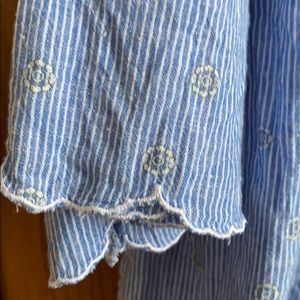 Liz Claiborne Blue and White Striped Top